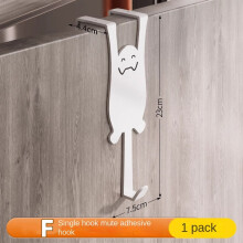 1/6 piece door hook, door hook storage rack without drilling, kitchen cabinet, door hanging clothes rack, storage clothes cap, k
