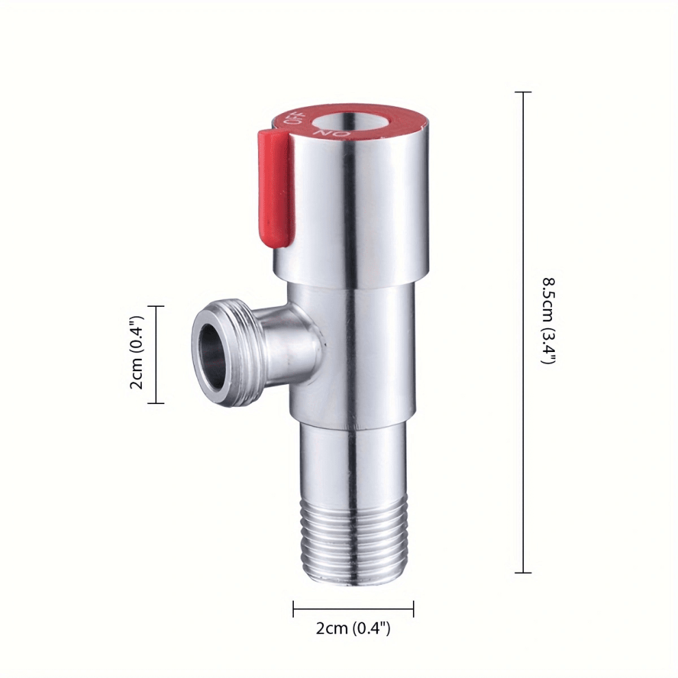 1Pc Stainless Steel Hot And Cold Angle Valve, Large Flow Drain Toilet Water Stop Valve Triangle Valve Switch 9009879624608