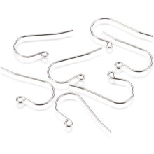 200Pcs 304 Stainless Steel Earring Hooks with Horizontal Loop Stainless Steel Color Earrings for Jewelry Making