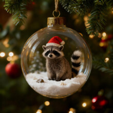 Christmas Snow Globe Ornaments Glass Balls with 6 Animal