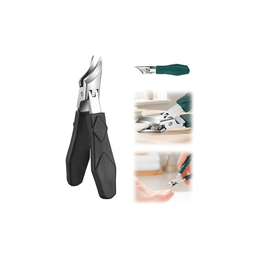 Black Wide Jaw Opening Anti-Splash Slanted Nail Clipper Stainless Steel Angled Head Fingernail Toenail Clipper For Ingrowns Thick Toenails Men Women,