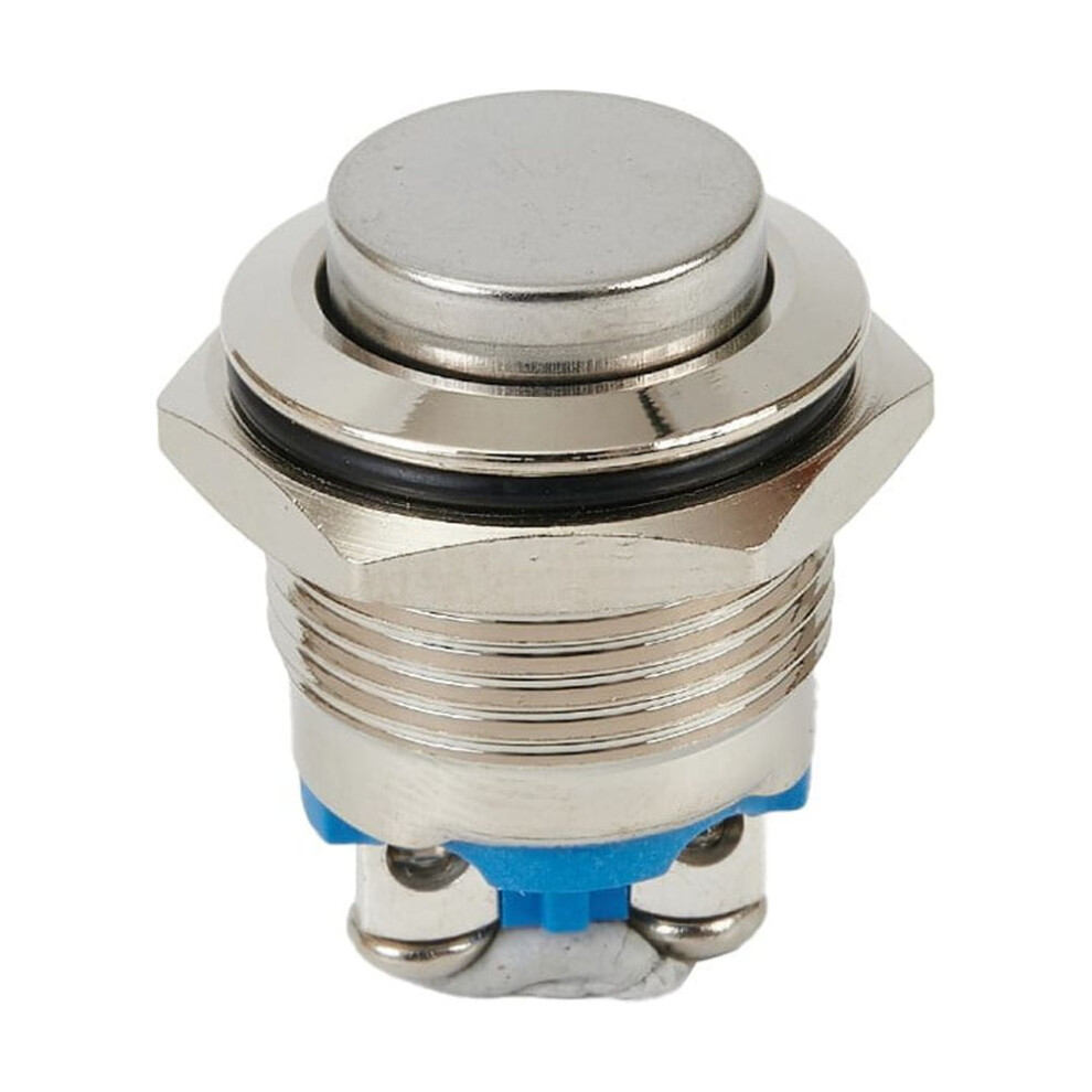 12V 16Mm Metal Waterproof Push Button Momentary On Off Horn Switch Silver 9009879626329
