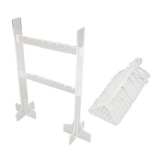 Elegant Acrylic Jewelry Organizer Stand with Double Layer Design, Necklace Display Earring Rack Ring Holder for Dresser Decor and Retail Store