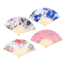 Decorative Folding Fan Bamboo Frame Handmade Silk Fabric Cooling Lightweight Portable Tassel Vintage Retro Style Multi Use Elegant Fan For Weddings