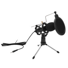 USB Kondensator-Mikrofon-Set mit faltbarem Stativ, 14 cm Metallmikrofon