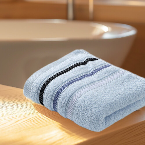 Cotton Hand Towels Blue Ultra Thick Soft Absorbent 1