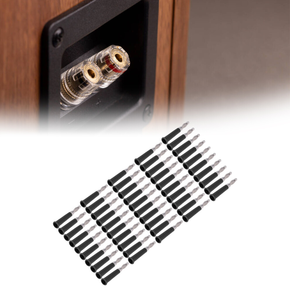 50Pcs Black Abs Zinc Alloy Welding Lantern Banana Plug For 4Mm Sockets 7891387688591