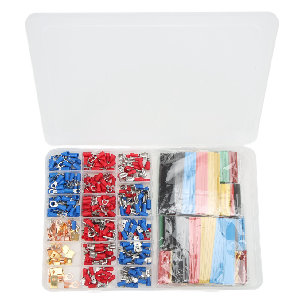 350Pcs Insulated Cold Pressing Electrical Connectors Kit With 328Pcs Heat Shrink Tubing 8451376062819