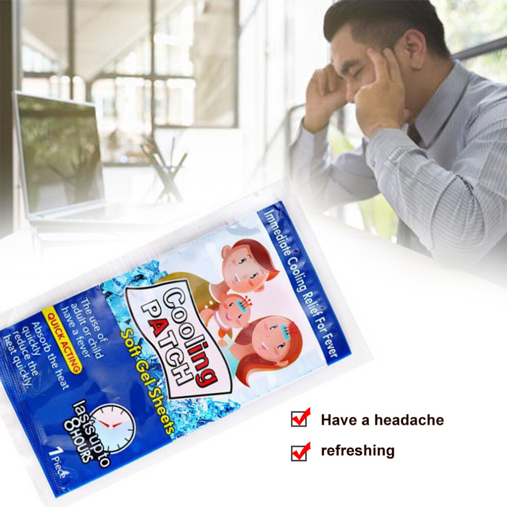 10Pcs Fever Cooling Pads Reusable Ice Plasters for Hot Flashes & Fever Relief