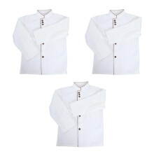 3Stk Küchenjacke Langarm Weiß Unisex Strapazierfähig Praktisch