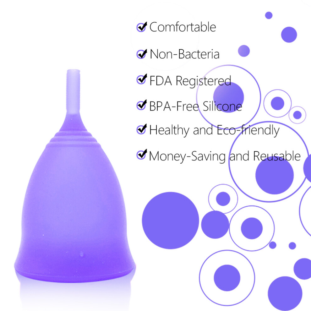 Women Silicone Menstrual Cup 2 Sizes Collapsible Disinfection Travel cup