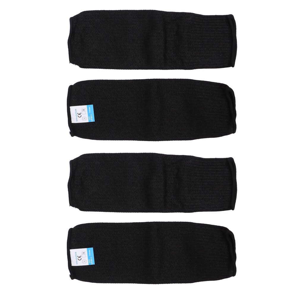 Cut Resistant Sleeves 4pcs Black Protectors Bite Proof Arm Guards Safety Gear
