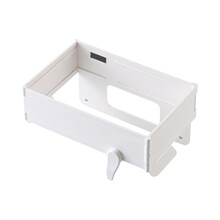 (White) Wall Mount Trash Bin Holder - No Drill, Kitchen & Bath