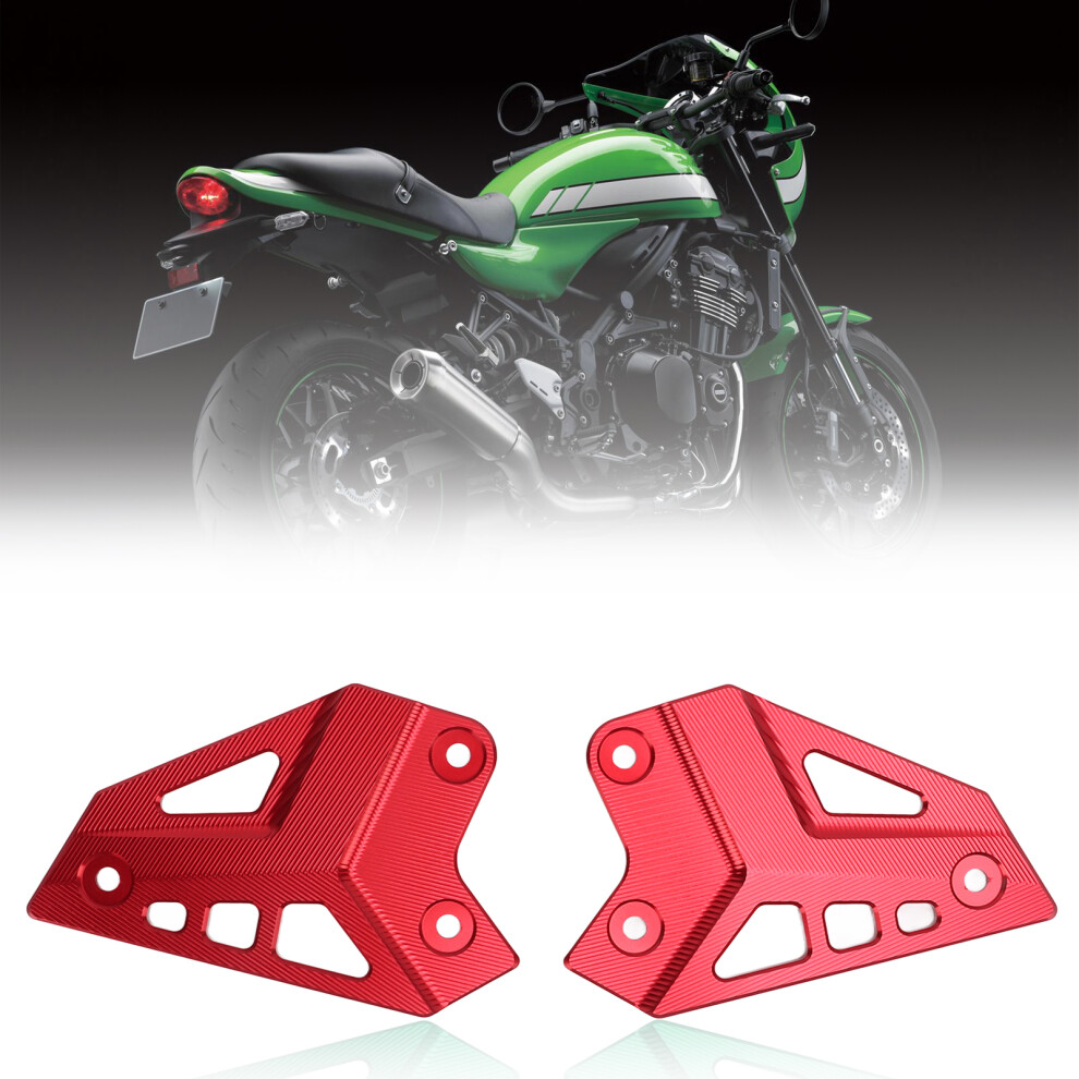 Aluminum Rear Foot Peg & Heel Guard Plate For Z900 2017-2021 Red 9341387690608