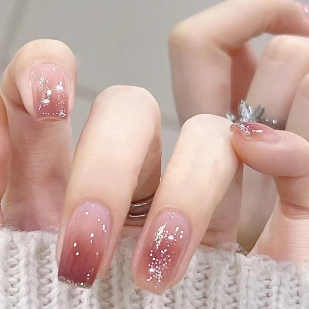Hue-Grain (Jelly Glue Model) Gradient Press-On Nails For Beginners