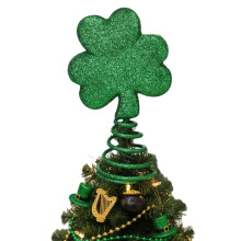 St Patrick's Day Mini Tree Topper Green Glitter Metal