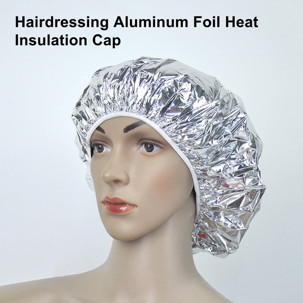 Silver Hair Processing Cap Good Insulation Reusable Skin-Friendly Foil Deep Conditioning Cap For Home