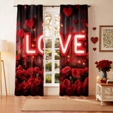 Softsoap Red Rose Curtains for Living Room Bedroom