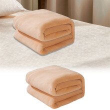Solid Color Double Velvet Luxury Blanket, Super Soft & Warm, All-Season Use, 28x40in, Khaki – Sofa, Nap, Bed Throw or Home Decor