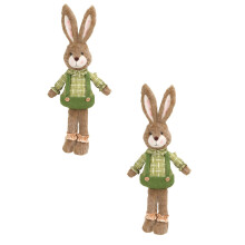 Hand-Knitted Rabbit Curtain Tiebacks Spring Decor 2PCS