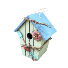 BirdHouses for Outside with Pole, Wood Birdhouse for Outdoors Hanging Garden Patio Decorative for Sparrow Throstle Outdoor Nesting Box