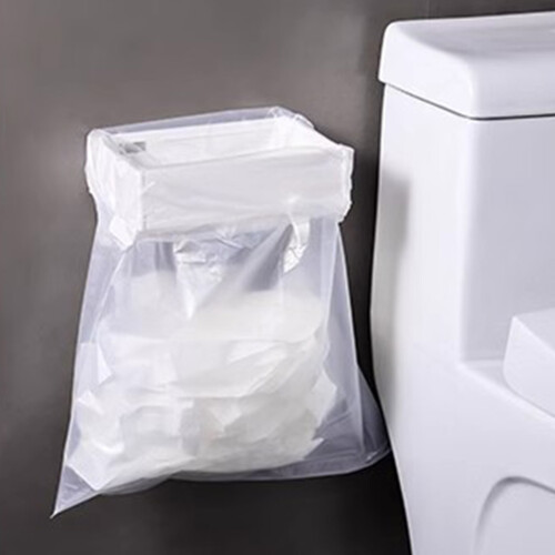 (White) Wall Mount Trash Bin Holder - No Drill, Kitchen & Bath 2