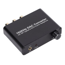 192KHz DAC Audio Converter, Glasfaser zu RCA, Schwarz, HiFi