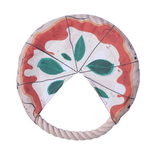 (Large) Durable Dog Disc Toy with Rope for Fetch Training 2