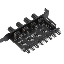 Lüftergeschwindigkeitsregler 8-Kanal PC Lüfter-Hub für CPU & VGA 3-PIN/4-PIN PWM