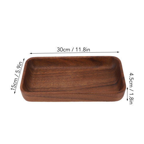 Wooden Serving Bowl Fruit Salad Dish, Versatile Durable Home Rectangle 1