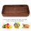 Wooden Serving Bowl Fruit Snack Dish, Durable Rectangular Salad Plate 7