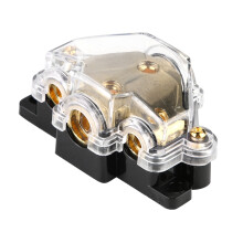 3-Wege Auto-Audio-Stromverteiler, Schwarz/Gold, 130 g