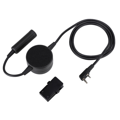 Adaptador PTT tático compatível com capacete, com microfone boom, conector K1 de 2 pinos e entrada de 3,5 mm, compatível com Retevis RT21 e RT22, 1