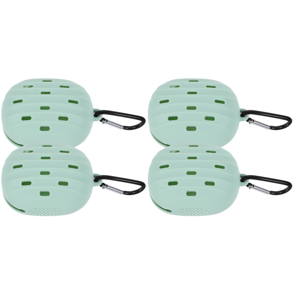 Solustre Light/Green 4Pcs Silicone Makeup Puff Holder Travel Sponge Storage Box
