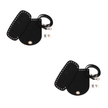 2Stk PU DIY Bag Kit Schwarz Schultertaschen Zubehör Handmade Set