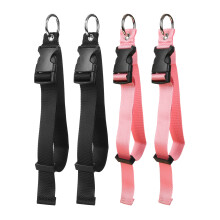 (2 Black 2 Pink set) Adjustable Luggage Strap with Carabiner for Travel