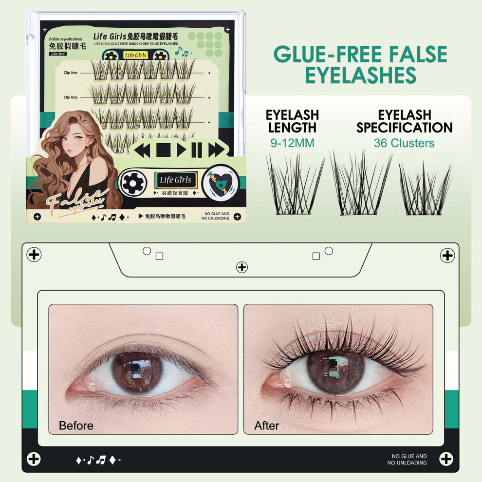 Dachuang Beauty (Bird Chirping) Manga False Eyelashes - Natural Eye Enlarging