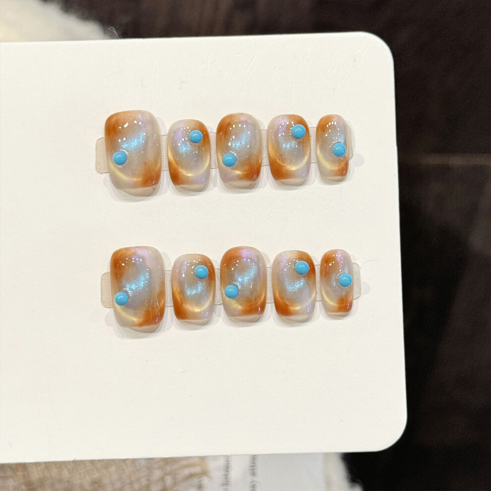 Dachuang Beauty (M) 10Pcs Ombre Press On Nails W/ Rhinestones For Party Wedding