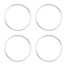 4Pièces Ronds À Acier Inoxydable Pour Argenté