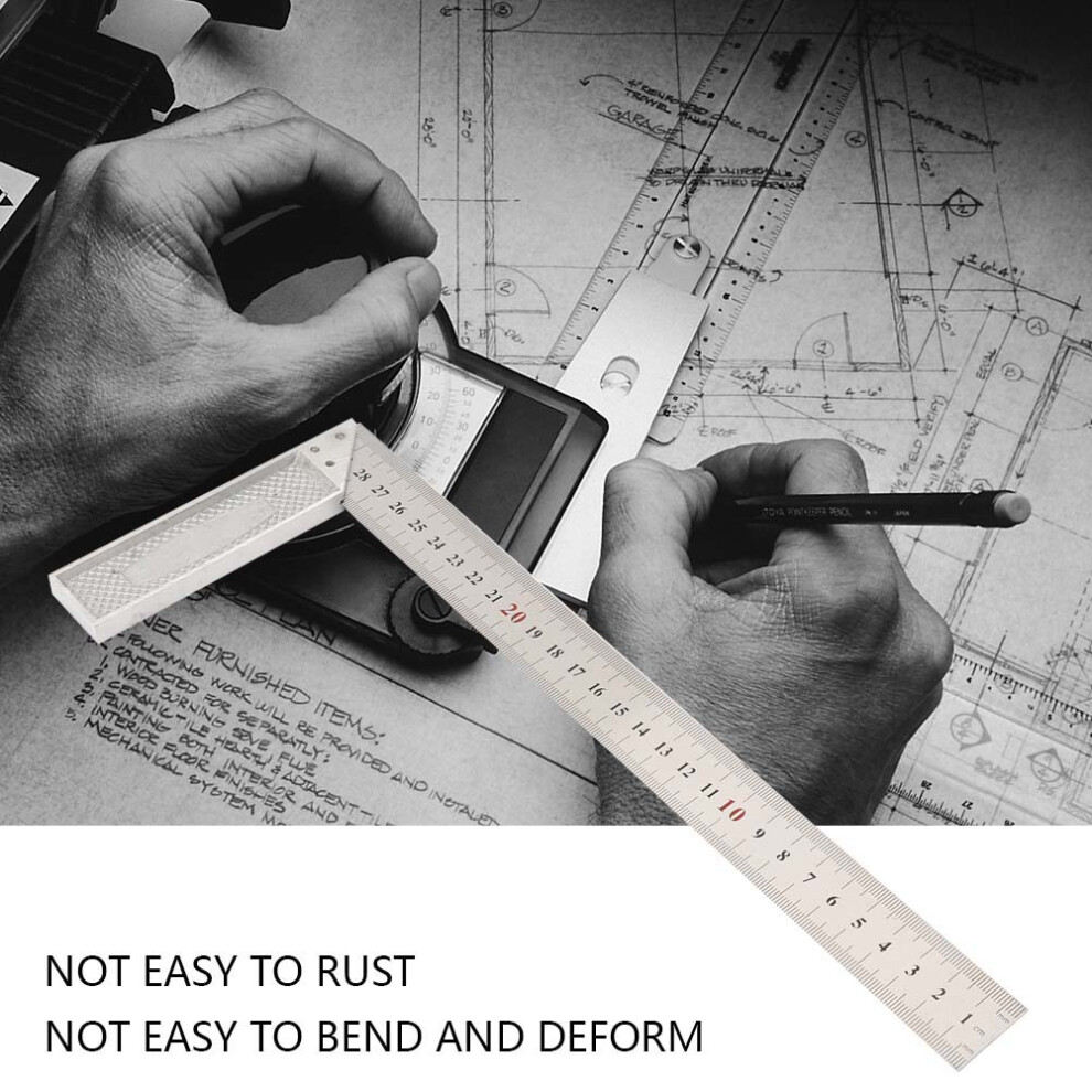 30cm Aluminium Alloy 90 Straight Edge Square