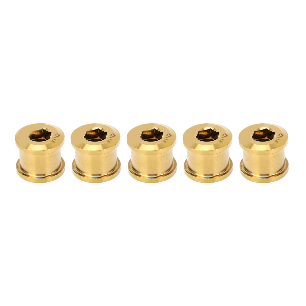 5 Pack Ti Alloy 6.5Mm Single Chainring Bolts Set Gold - High Strength 7671384452148