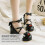 1Paar Damen Lederschuhe Mit Schleife, Mittelabsatz, 6