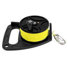 Taucherrollenankerleine Spulen 83m Vielzweck mit Karabiner Schwarz