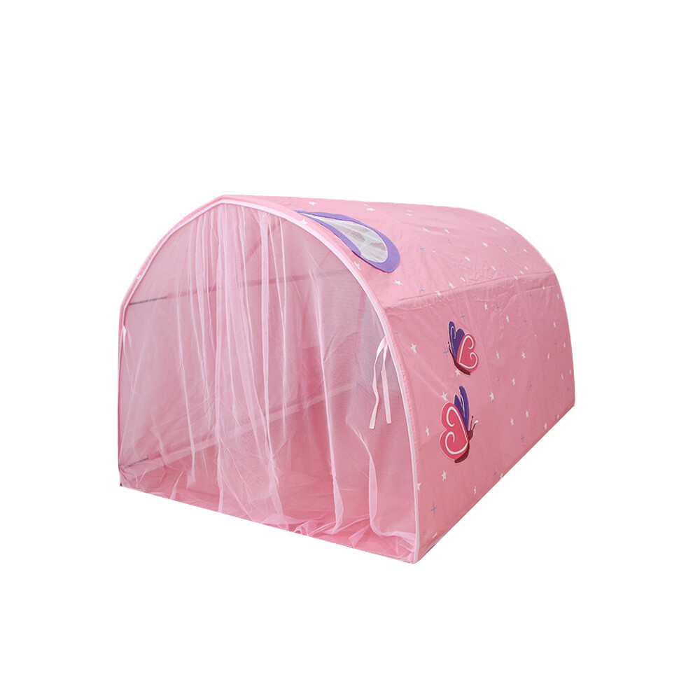 (Pink) Kids Bed Tent - Foldable Canopy With Mosquito Net Pink Dachuang Beauty