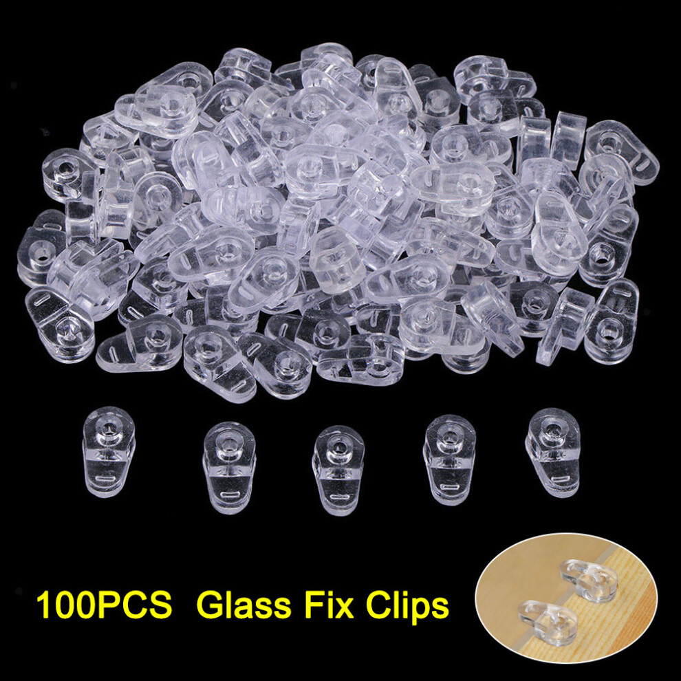 50Pcs Clear Cabinet Mirror Clips 6001832522139