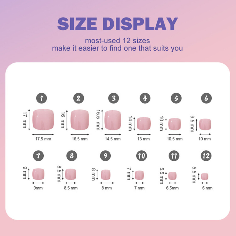 Dachuang Beauty 288Pcs Glossy Press On Nails For Women, Reusable & Long Lasting
