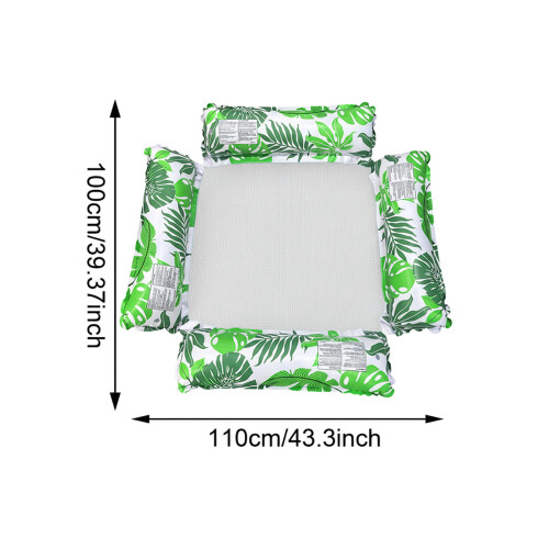 (Green) Inflatable Floating Bed for Pool & Beach
