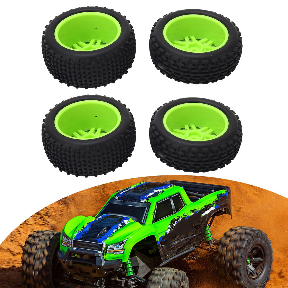 4 Pcs 1/10 Rc Off Road Tires Set, 89Mm Diameter Green 7891387693748