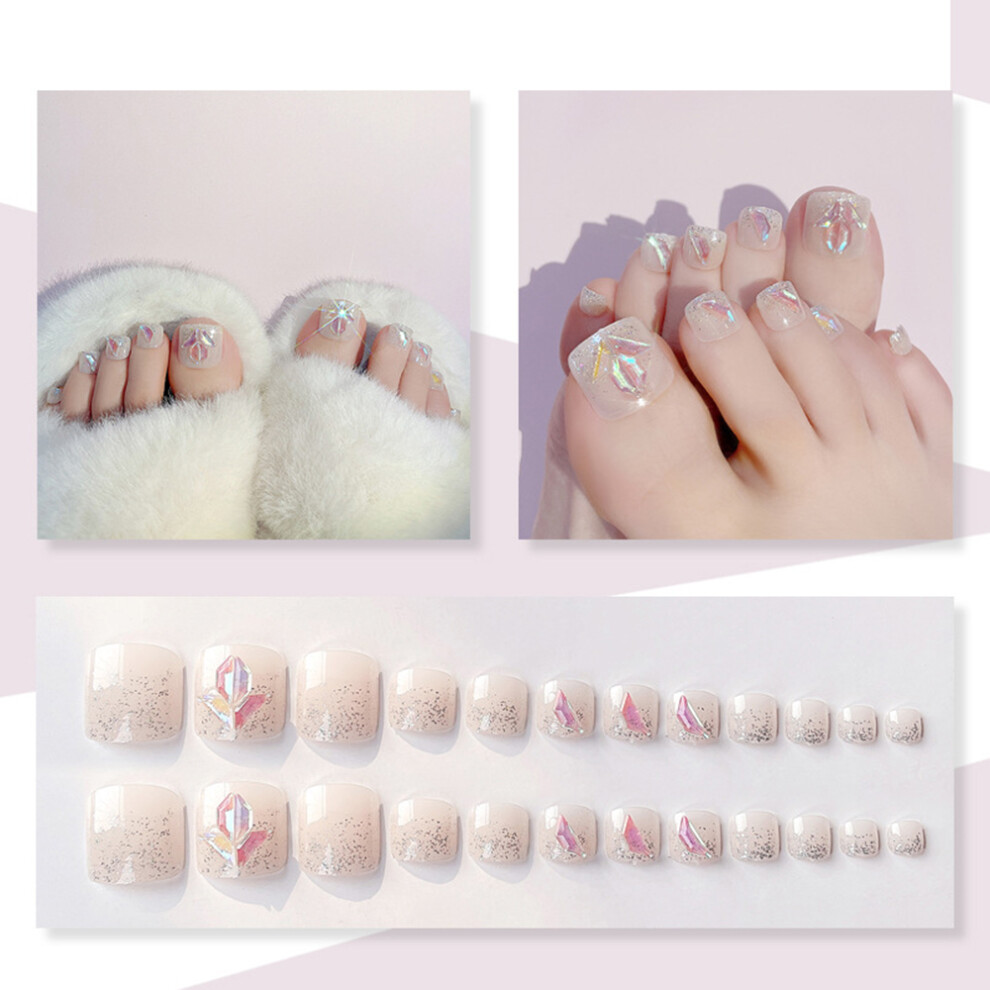 Dachuang Beauty (Standard) 24Pcs Glossy Fake Nails With Glitter For Women