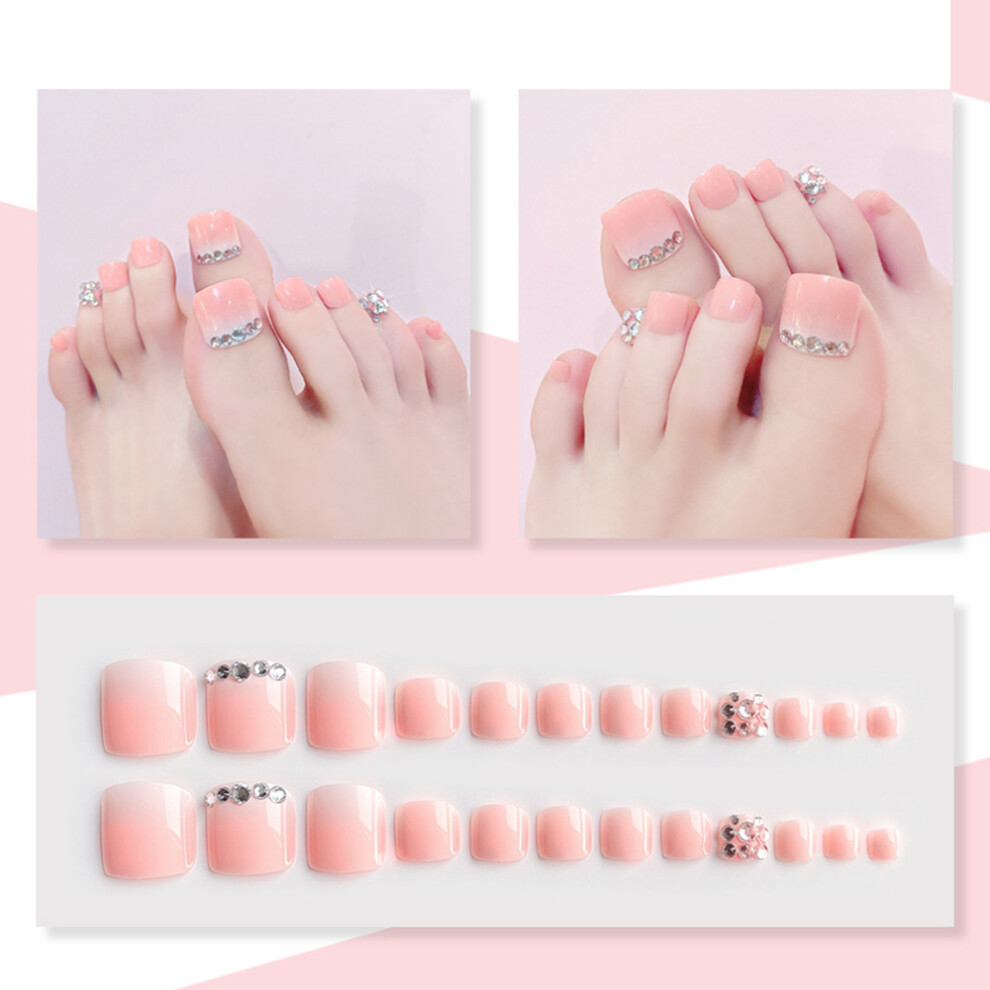Dachuang Beauty (Jelly Glue Model) 24Pcs Glossy Fake Nails With Glitter For Women